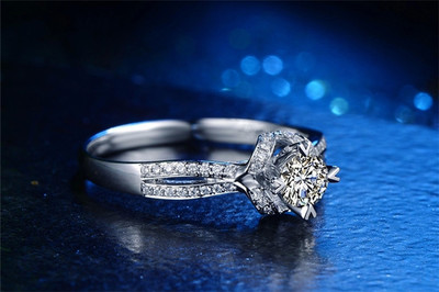 恒久之星白18K金85分結(jié)婚定制鉆石戒指 銘刻一生摯愛的璀璨信物